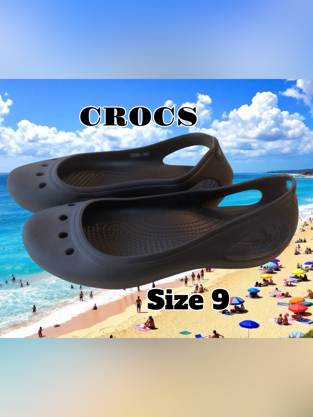CROCS Slip-On Heel-Strap Sandals, Size 9